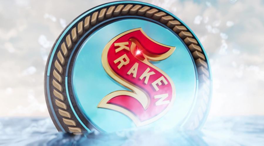 3D Seattle Kraken logo for 2024 Winter Classic coming out of water Page Picker