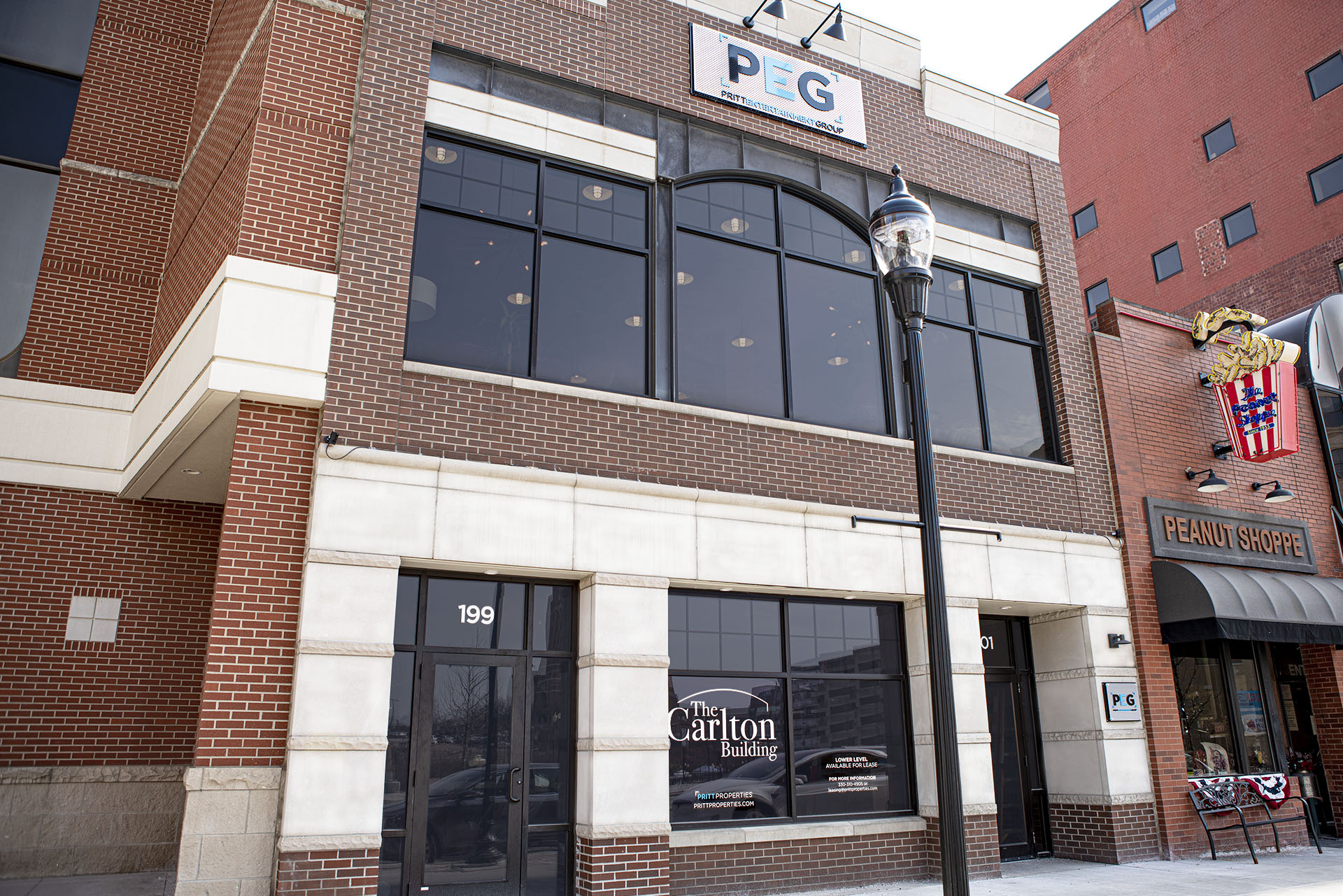 Exterior of Carlton Building from Main Street